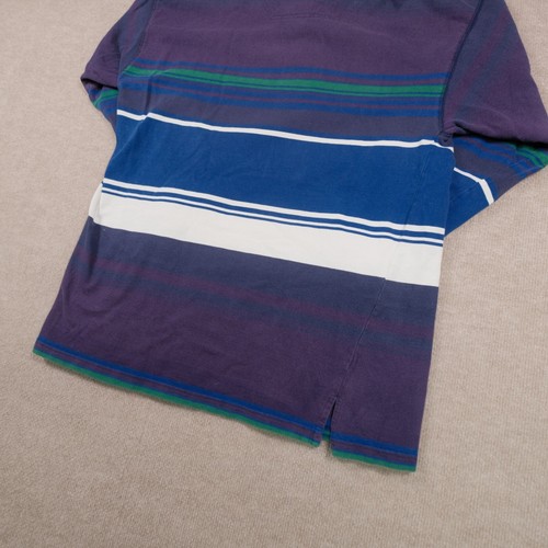 Camicia vintage anni 90 Guess Classics USA a righe manica lunga uomo grande viola/verde - Foto 22 di 22