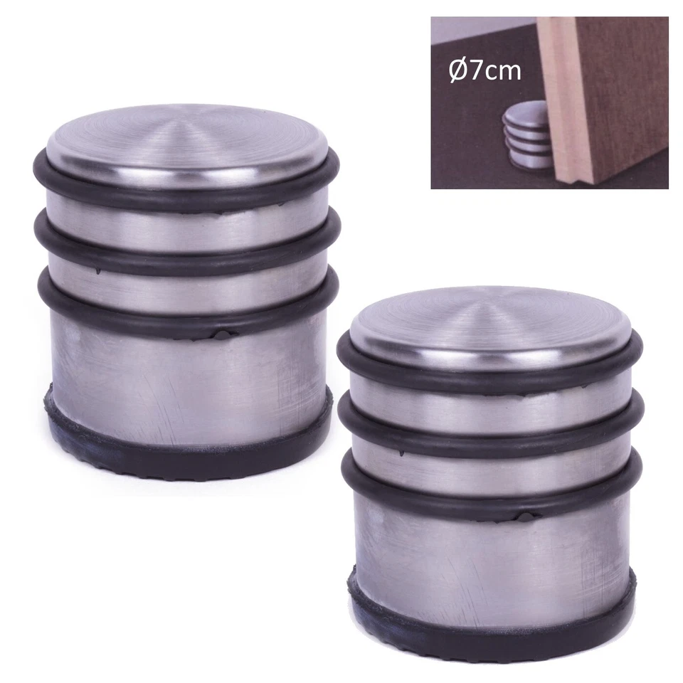 Türstopper Edelstahl Stopper Set Tür Puffer 2 Stück Ø 7cm x 7,5cm Türfeststeller