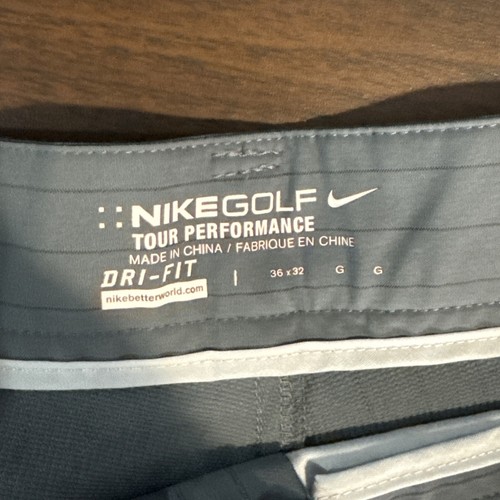 Nike Golf Tour Performance Pants Mens 36 X 32 Dri Fit Gray Pinstriped Lightweigh - Picture 3 of 13