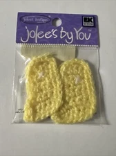 Jolee’s By You YELLOW BABY SOCKS 2pcs Scrapbooking Embellishments RARE 