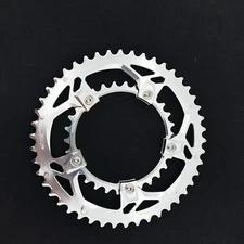 bikinGreen CNC 46/30T BCD 110 For Non Hidden 5 Bolts 9-12 SPD CrankSet  Silver