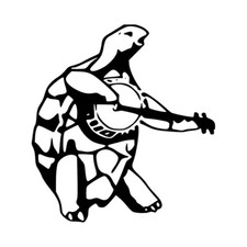 Banjo Playing Turtle Decal Sticker Hippie Gypsy Rock N Roll Yeti Cup