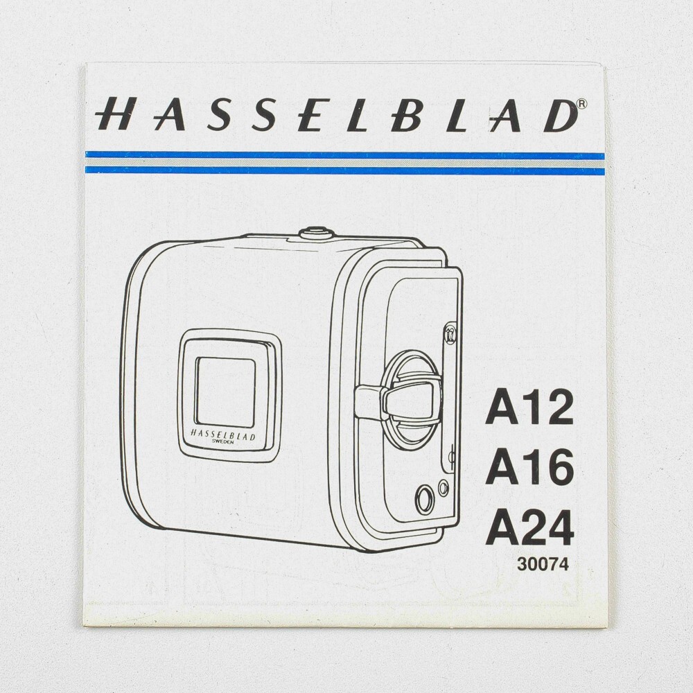 Hasselblad - A12, A16, A24 Film Back Magazine - Instruction Hasselblad - A12, A16, A24 Film Back Magazine - Instruction