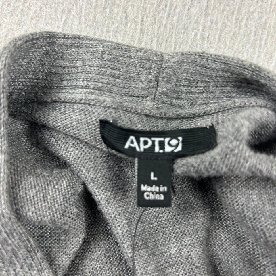 Suéter APT 9 Mujer L Gris Sin Mangas Ligero Asimétrico Abierto Cárdigan Nuevo con Etiquetas Foto 2 de 4