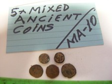 Lot of  5 used   Mixed Ancient  Coins,(MA-10)....exact ones in photos.