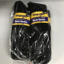 Wrangler Over the Calf Ultra-Dri Boot Sock, L(mens shoe 9-13), Black, 12 pairs