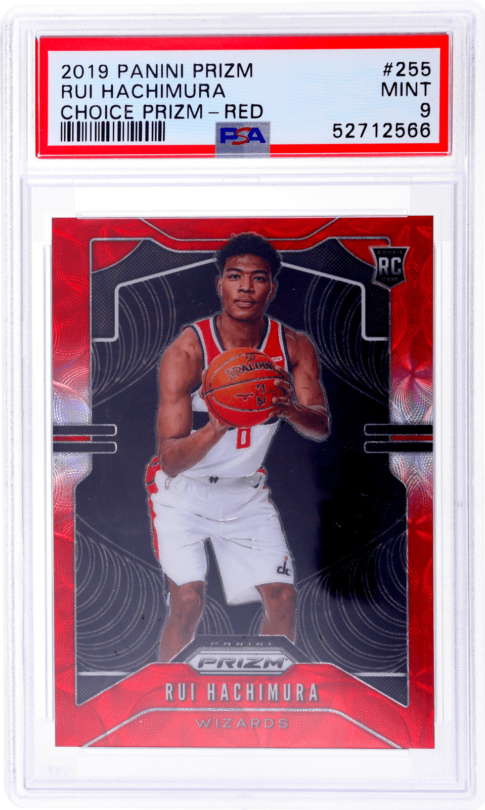 2019 Panini Prizm Rui Hachimura Choice Red Prizm #255 /88 PSA 9 Rookie RC