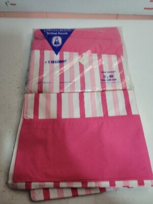 Vtg Springmaid Percale Twin Sheet New  & 2 Pillowcases Pink Used 