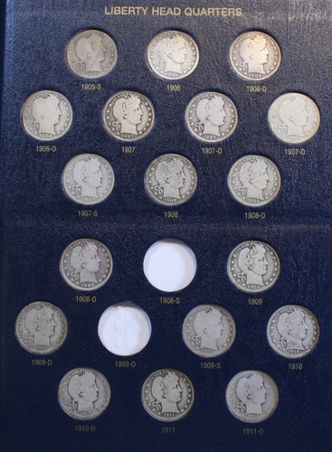1892-1916 Barber Liberty Head Quarters in New Whitman Album Folder 61 Coins BQ1 - Picture 11 of 18
