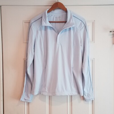 Mondetta Performance Luxury Active ¼ Zip Long Sleeve Top Blue Womens XL 2B-12