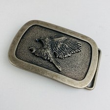 Unisex Gray Distressed Belt Buckle With Raised Eagle Accessory Piece Collectible