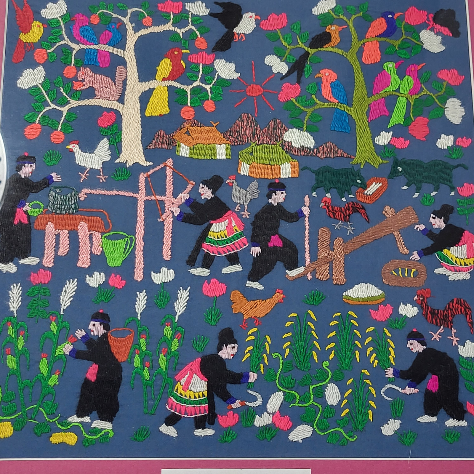 Lao Veterans of America Embroidery Story Cloth Handmade Asian