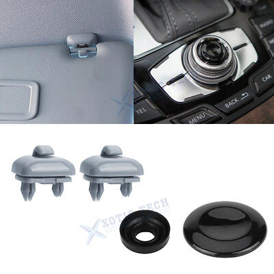 For Audi S6 Q5 S4 A5 A4 Sun Visor Hook Bracket w/Navigation Control Button Cover