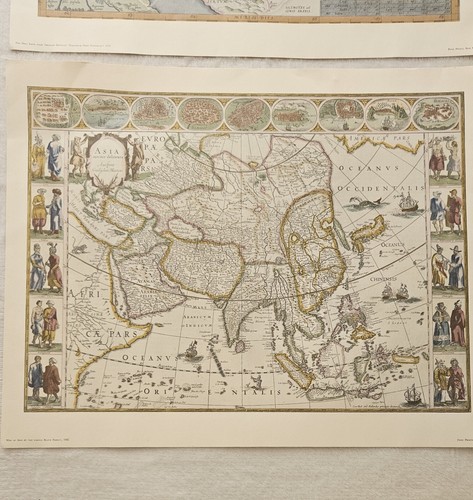 Lot Vintage Deko-Karten 15-16. Jahrhundert: Asien, Kanada Heiliges Land, Neu Belgien - Bild 13 von 19