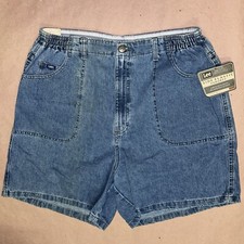 Vintage 1990  s Lee Utility Side Elastic Denim Shorts, Deadstock NWT, Size 18M