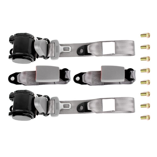 3-Point Car Seat Belt Gray 3 Point Safety Travel Adjustable Auto Retractable - Picture 41 of 42