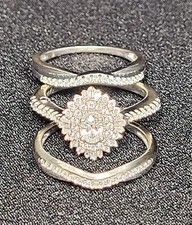 Zales 14kt White Gold Engagement Ring With Diamonds, 2 Matching Bands 30970-12