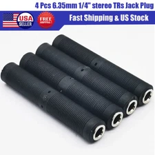4pcs 1/4" Stereo TRS Jack Coupler Cable Joiner Female to Female Socket Adapter