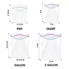 Food Storage Zip-lock Bags, Thick & Double Zipper Seal, Food Grade, Value Pack