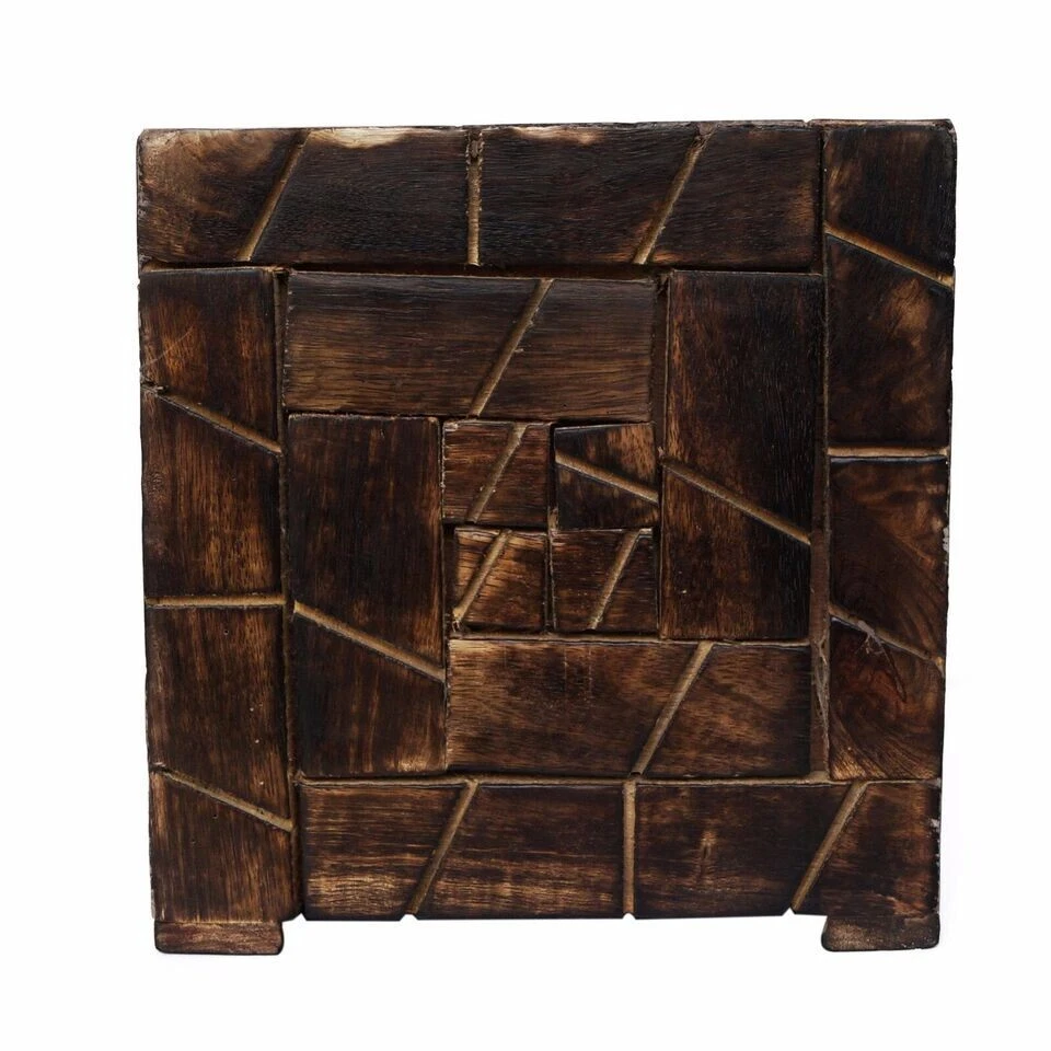 Wooden designer square shape stool set of 3 pcs kitchen & home decor gift item - Image 3 of 4