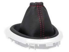 SCHALTMANSCHETTE FÜR NISSAN JUKE 2010-2019 SCHALTSACK NATURLEDER NAHT ROT