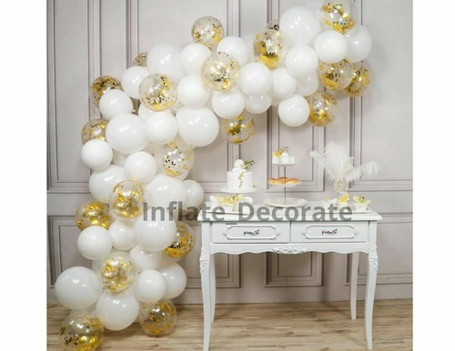 100 Ballons Gold Schwarz Bogen Kit Chrom Makkaron Ballons Hochzeit Geburtstag Girlande - Bild 13 von 16