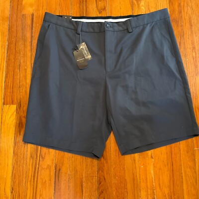 NWT Greg Norman Tasso Elba Mens 44 Big Flat Front Golf Shorts Dark Gray RapiDry