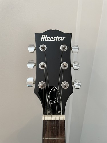 Maestro By Gibson Electric Guitar White With Black Pickguard LP Junior Style - Picture 2 of 12