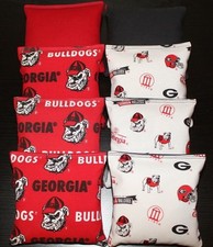 Cornhole Bean Bags made w GEORGIA BULLDOGS Fabric ACA Regulation UGA Game Toss
