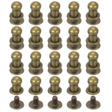 20Set Bronze 5mm Leather Rivet Ball Head Stud Screw Back Button for DIY
