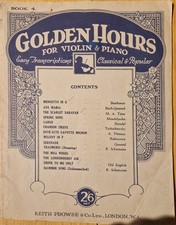 Vintage Sheet Music - Golden Hours for Violin and Piano - Book 4