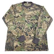 Vintage RealTree Camo Shirt Men Medium Pocket Tee 80s 90s Faded Skate Long Sleev