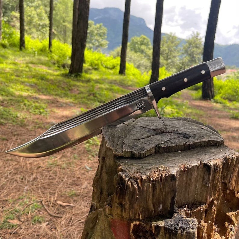 Custom Handmade Carbon Steel Blade Tactical Bowie Knife - Hunting Knife Camping