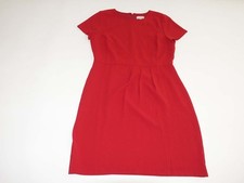 Loft Women's Faux Wrap Sheath Dress Size 12 NWT Red Short Sleeves Knee Length