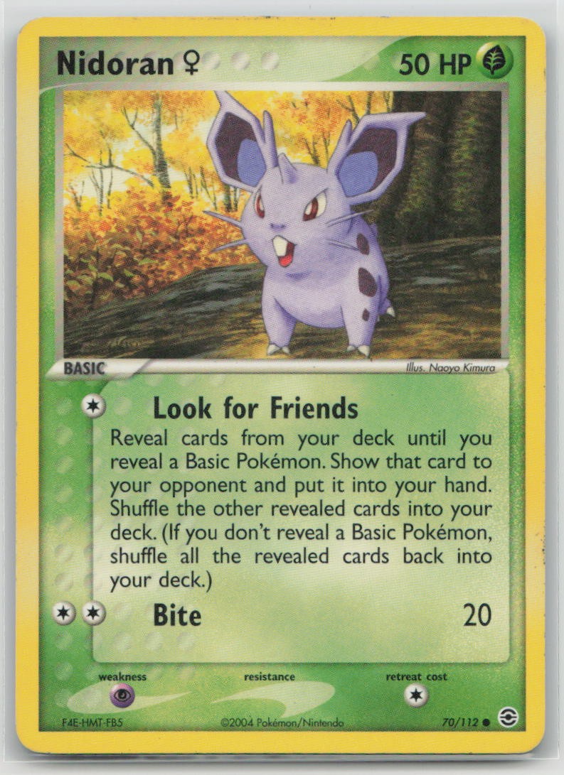 Nidoran F 70/112 Common FireRed & LeafGreen Pokemon Moderately Played
