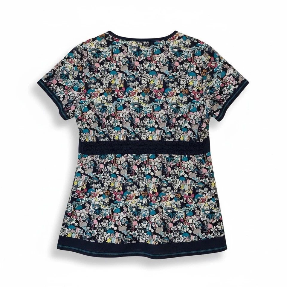 Tokidoki by Koi Scrub Top, Blue Multicolor, Elastic Waist In Back, Women’s XL - Image 2 of 4