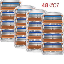 48 Pack Razor Refills 5-Layer, Compatible Fusion 5 Proglide Replacement Heads UK 0.45 per razor