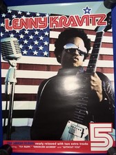 vintage 1999 Lenny Kravitz 5 PROMO POSTER 18X24in UNUSED American Woman Version