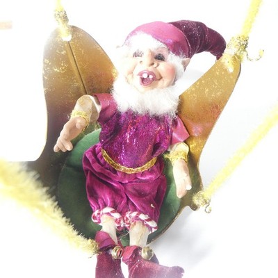 Mark Roberts World s Fair Balloon Elves Hot Air Balloon Elf AS IS BROKEN FINGER