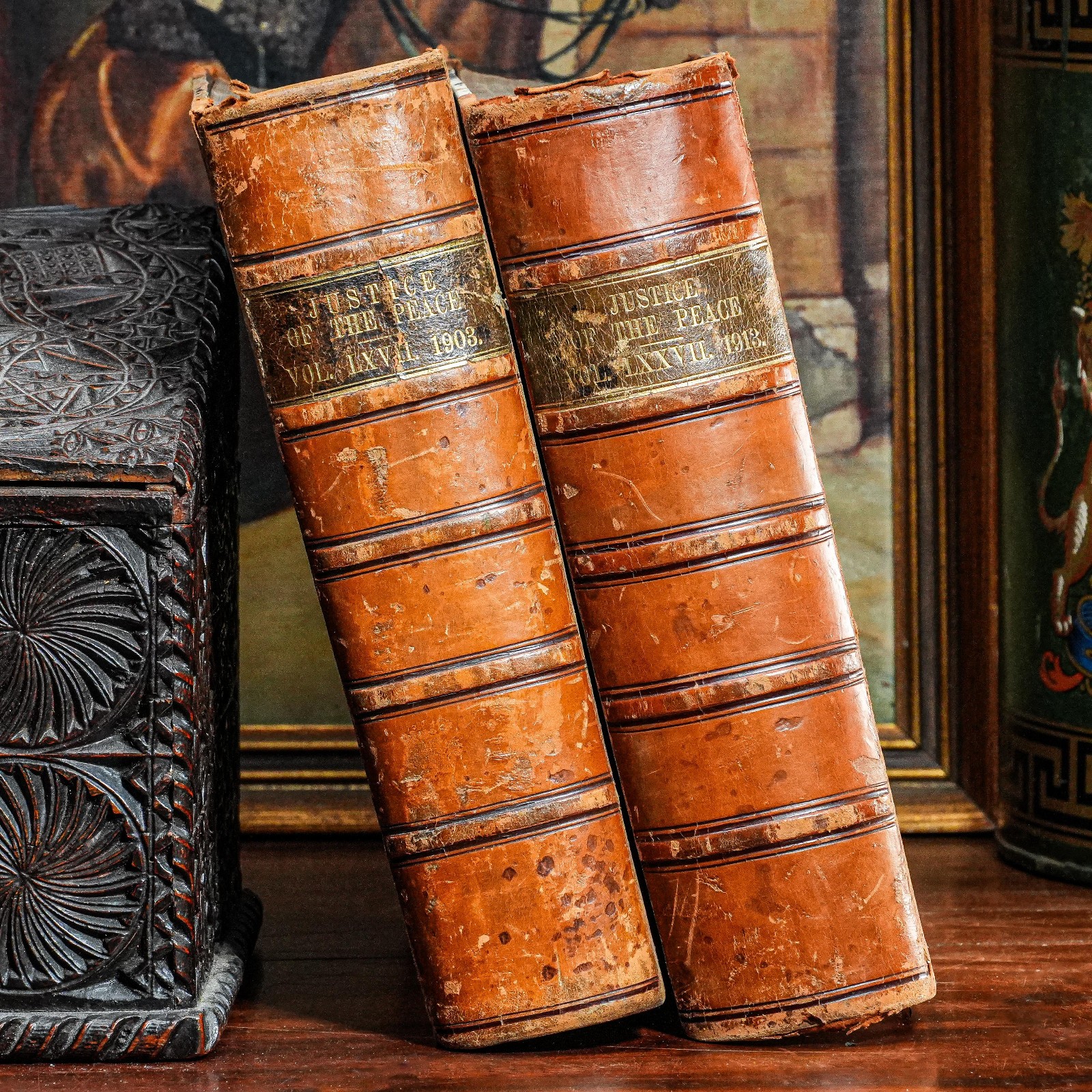 Neat Large Leather Spine Volumes Justice Of The Peace Books Legal English Law