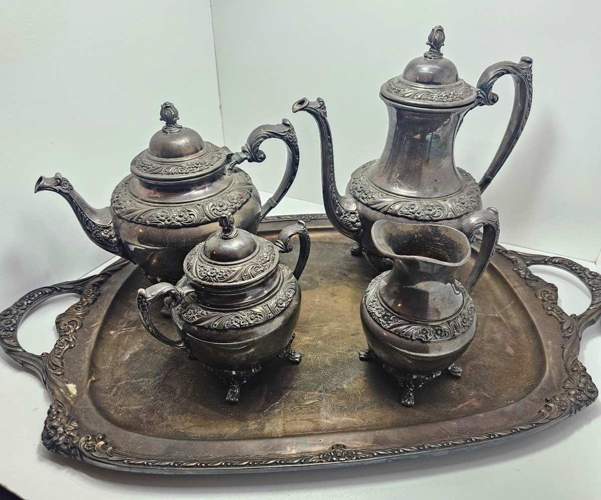 【Rogers Brothers】 HERITAGE ティーセット 3点 Vintage 1847 Rogers Bros HERITAGE Silverplate Tea Coffee cream