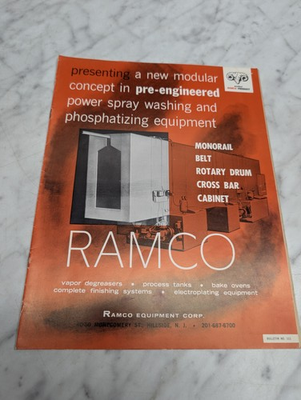 #ad #ad RAMCO BULLETIN NO 111 PRE ENGINEERED POWER SPRAY WASHING PHOSPHATIZING EQUIPMENT $45.00