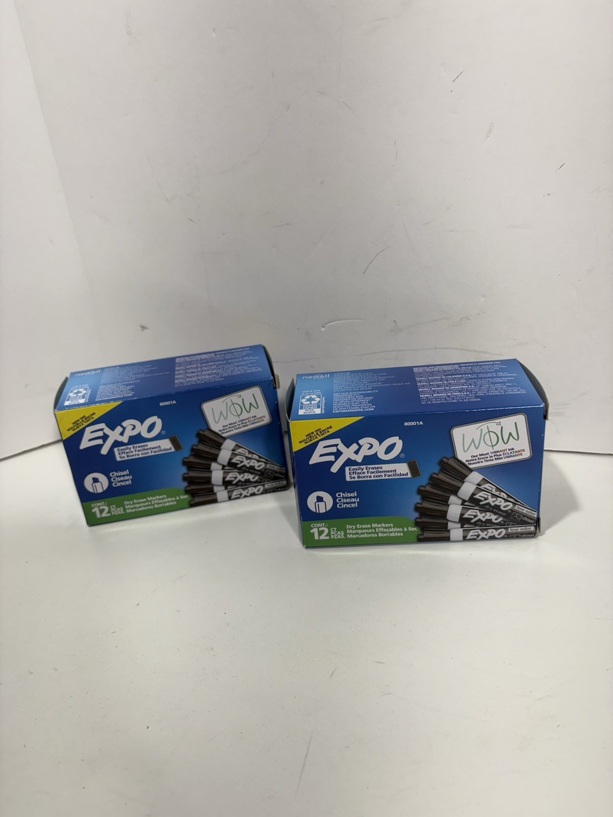 Expo Low Odor Chisel Tip Dry Erase Markers Black 12 Pack 80001 Lot Of 2 Total 24