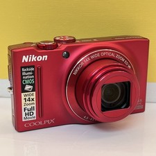 Nikon COOLPIX S8200 RED 16.1MP 14x Optical Zoom Compact Digital Camera - 90 New