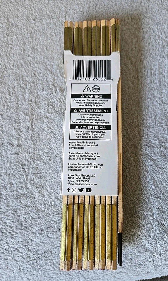 Regla de madera Lufkin - 6 pies - Latón se extiende Foto 2 de 4