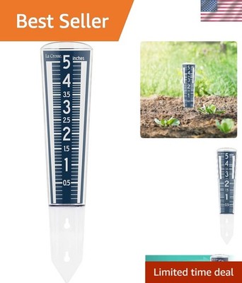 Stylish Weather-Resistant 5-Inch Rain Gauge in Navy Blue: Accurate & Durable