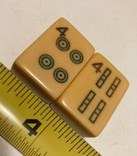 2Tiles—French-Ivory Tiles With Strips MahJong 1920s