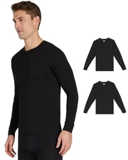 Men's 2-Pack Performance Lightweight Thermal Baselayer Crewneck Long Sleeve S...