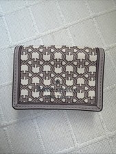 Kate Spade Beige Link Saffiano Leather Mini Tri Fold Wallet