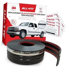  Replacement Body Side Molding (3 7/8") – OEM Grade Restoration Black/Chrome 